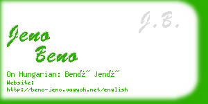 jeno beno business card